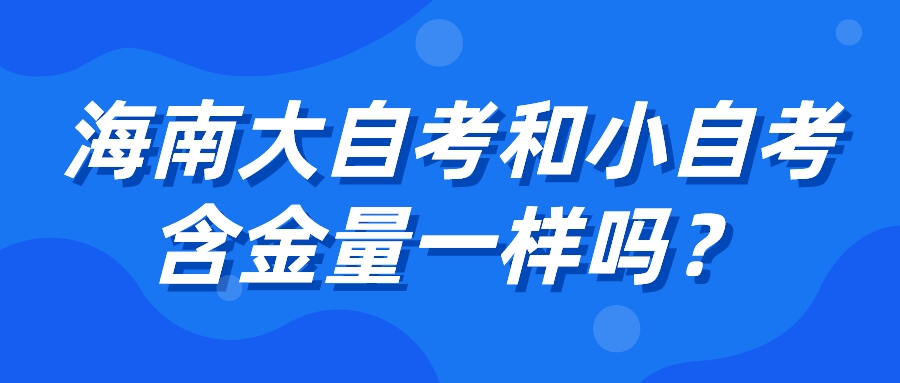 海南大自考和小自考含金量一样吗？